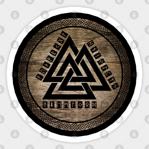 Valknut Symbol and runes Sticker by Nartissima